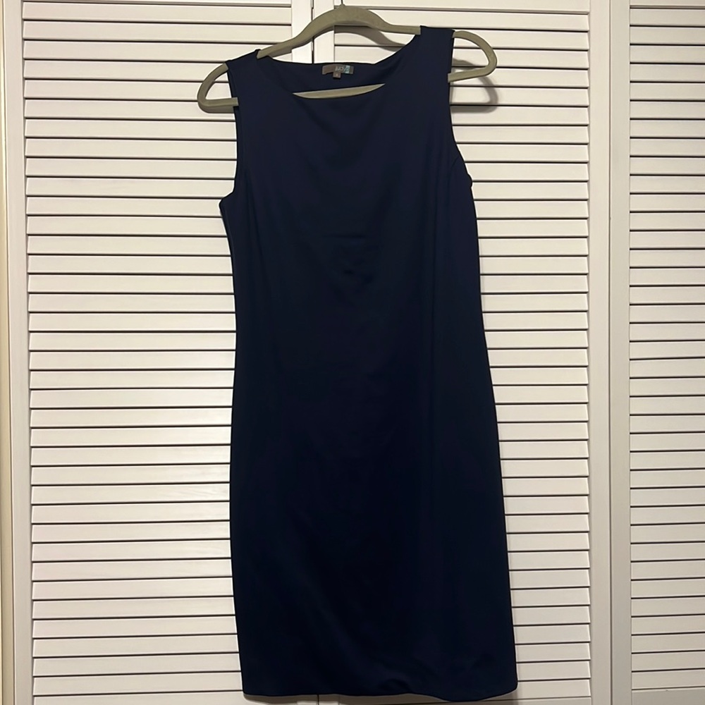 Judy P sleeveless navy dress